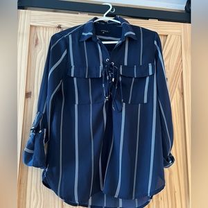 Dynamite Navy Stripped Blouse